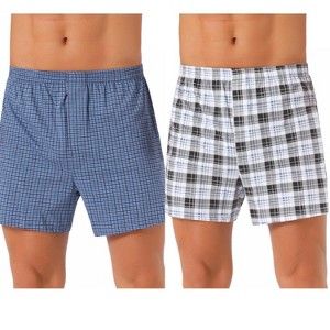 INSPIRE CHIC Men's 2 Pack Classic Plaid Pattern Boxer Shorts - 1 of 4