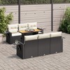vidaXL Patio Sofa Set with Cushions Sofa Modules Outdoor 7 Piece Poly Rattan - Black and Cream - 2 of 4