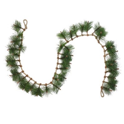 Napco 6' x 5" Unlit Long Needle Pine and Rope Christmas Garland