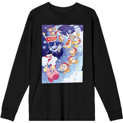 Kirby Pupupu Marching Men's Black Long Sleeve Tee-xs : Target