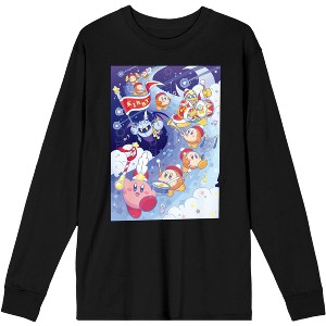 Kirby Pupupu Marching Men's Black Long Sleeve Tee - 1 of 1