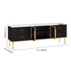 65 Inch TV Stand with LED Lights, Modern Entertainment Center with 4 Drawers & Shelves & Glass Doors, TV Console Table for 55/65/75 Inch TV - 2 of 4