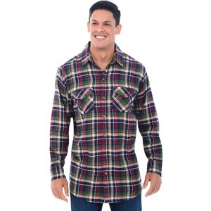 ADR Mens Flannel Shirt, Long Sleeve Cotton Top - 1 of 3