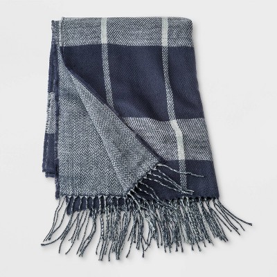 Men's Woven Scarf - Goodfellow & Co™ Gray/Navy One Size