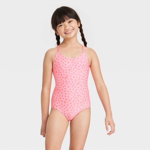 Girls' Clearly One Piece Swimsuit - Cat u0026 Jack™ Red L : Target