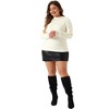 Agnes Orinda Women's Plus Size Crew Neck Long Sleeve Basic Casual Knit Pullover Sweaters - image 3 of 4