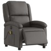 vidaXL Electric Massage Recliner Chair Gray Real Leather - 3 of 4