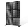 TOAOTBNBO Metal Privacy Screen with Stand, Decorative Privacy Fence Panels with Parallel Lines Pattern, Outdoor Privacy Screen for Garden, Black - 2 of 4