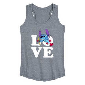 Women's - Lilo and Stitch - Love Cupid Stitch Graphic Racerback Tank - 1 of 4