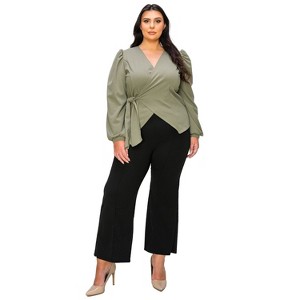 L I V D Women's Yelena Crepe Wrap Top - 1 of 3