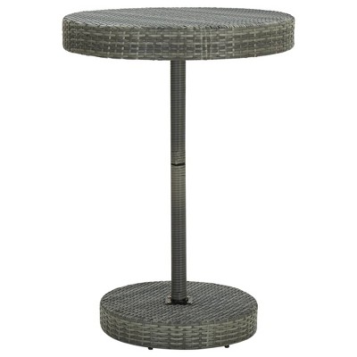 vidaXL – Stylish and Modern Patio Table for Outdoor Settings, Gray, Easy Clean Poly Rattan, 29.7"x41.7" Size, UV Protectant, Light to Move