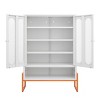 GlasFlength Shoe Racks Double Door Shoe Cabinet Long Shoe Rack FreeStanding Shoe Rack for Living Room, White, 31.49"*13.77"*46.45" - 3 of 4