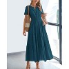Women's 2025 Summer Casual Midi & Maxi Dress - Lightweight V-Neck Boho Beach Dress with Elastic Waist & Pockets Lake Blue - 2 of 4