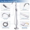 WOWOW Waterfall Single-Handle Freestanding Tub Faucet with Handshower, Floor Mounted Tub Filler Faucet - 3 of 4
