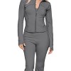 Slickblue Women's Yoga Jacket with Flare Jumpsuit Set, Spaghetti Strap, Thumbholes, 5 Color Options, Size S-XL - 3 of 4