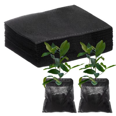 Unique Bargains Non-Woven Fabric Seeding Pots Plant Nursery Bags Black