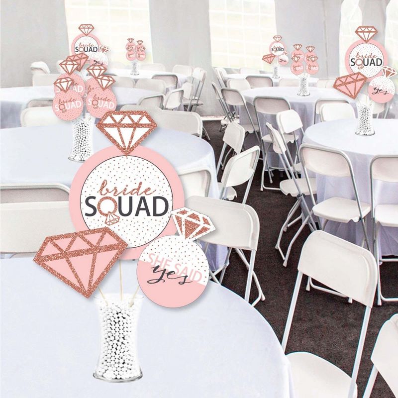 Big Dot of Happiness Bride Squad - Rose Gold Bridal Shower or Bachelorette Party Centerpiece Sticks - Showstopper Table Toppers - 35 Pieces, 2 of 8