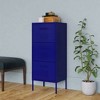 vidaXL Navy Blue Storage Cabinet - 16.7"x13.8"x40" - Steel Material - Extendable Drawers - Industrial Style - Adjustable Levellers - 2 of 4
