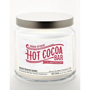Courtside Market Hot Cocoa Bar Hot Cocoa 12.8oz Soy Wax Candle Glass Jar with Brushed Silver Metal Lid - 1 of 3