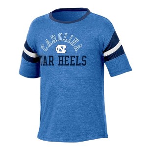 NCAA North Carolina Tar Heels Girls' Short Sleeve Striped Shirt - 1 of 3
