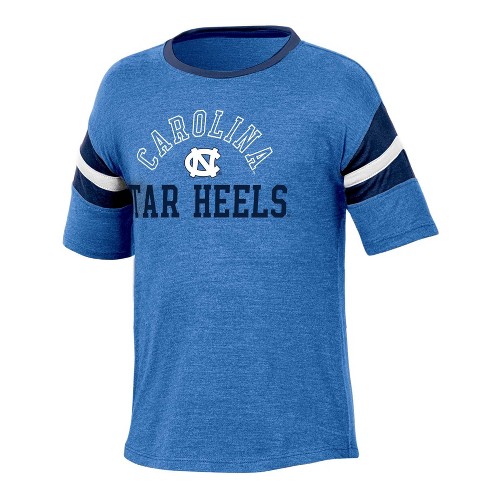 NCAA North Carolina Tar Heels Girls' Short Sleeve Striped Shirt - Xs