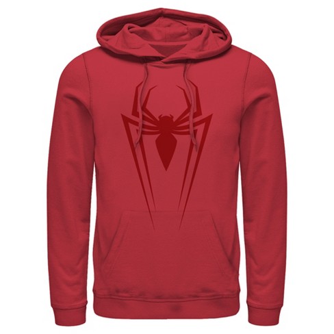 Men's Marvel Spider-Man Icon Badge Pull Over Hoodie - Red - Medium