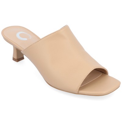 Journee Collection Womens Mercerr Slip On Open Toe Kitten Heel Pump