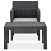 vidaXL 2 Piece Patio Lounge Set with Cushion PP Rattan Anthracite - 3 of 4