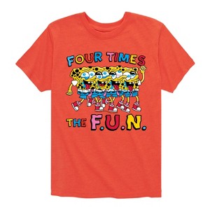 Boys' - SpongeBob SquarePants - Four Times The Fun Short Sleeve Graphic T-Shirt - 1 of 4