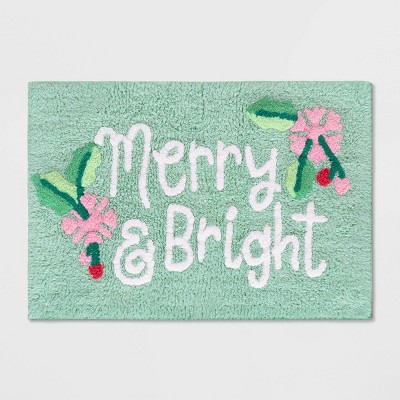 Merry &#38; Bright Bath Rug Aqua - Wondershop&#8482;