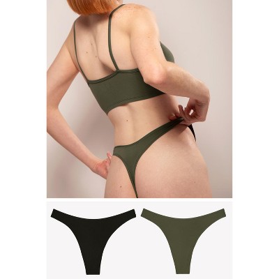 Smart & Sexy Women's Stretchiest EVER Dip Front Thong 2 Pack