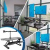 Mount-It! Electric Stand Up Desk Converter with Dual Monitor Arm, Motorized Standing Desk Riser with Monitor Mount for 2 Screens max 32", Large 47" - 2 of 4
