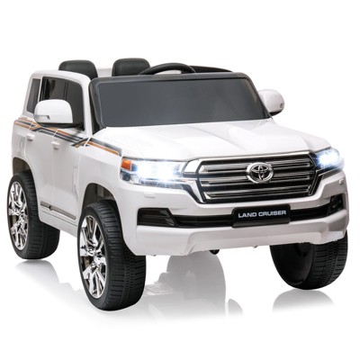 Coucheta 12V Licensed Toyota Land Cruiser Police SUV w/ Remote Control, 2-Seater Kids Ride-On with 2 Motors, 3 Speeds,LED Lights&Music for Boys/Girls