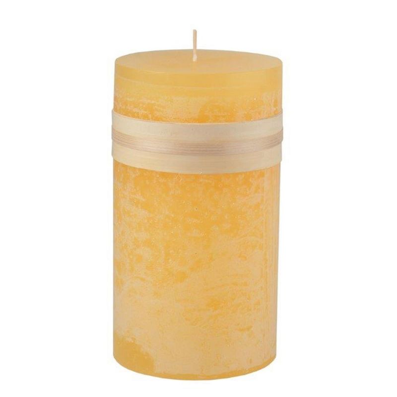 Northlight Cylindrical Accent Pillar Candle - 6" - Yellow, 1 of 2