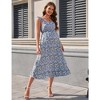 Women Maternity Smocked Summer Spring Casual Boho Dress Spaghetti Strap Sleeveless Nursing Maxi Dress Baby Shower - 2 of 4