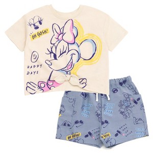 Disney Minnie Mouse Baby Girls T-Shirt and Shorts Outfit Set Infant to Toddler - 1 of 4