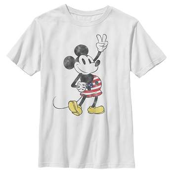 Mickey & Friends Men's Fourth of July Mickey Mouse Face T-Shirt Gray