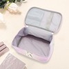 Unique Bargains Women's Square Letter K Makeup Bag Purple 1 Pc - 2 of 3