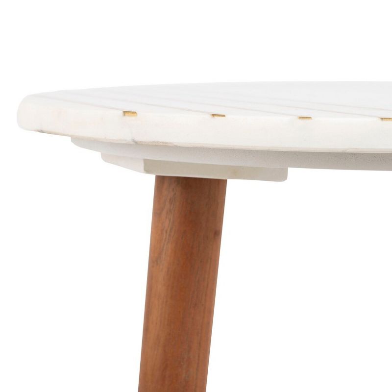Valerie Marble Accent Table - White Marble/Brass - Safavieh., 5 of 6