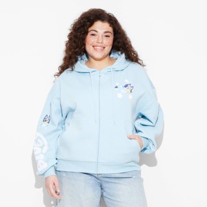 Women's Bluey Zip-Up Graphic Hoodie Sweatshirt - Blue - 1 of 3