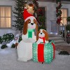 Gemmy Christmas Inflatable Dog Family Scene, 6 ft Tall, Multi - 2 of 4