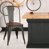 Tangkula Set of 4  Metal Dining Side Chair Wood Seat Stackable Bistro Cafe New - 4 of 4