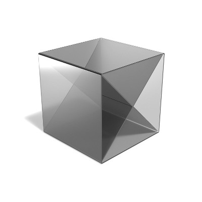 Smoke ABS Plastic 6" Cube-Shaped Desk Shelf with 4 Compartments