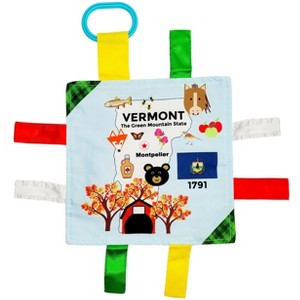 Baby Jack The Learning Lovey Vermont State Baby Tag Crinkle Square Toy That Teaches Facts 8" x 8" - 1 of 4