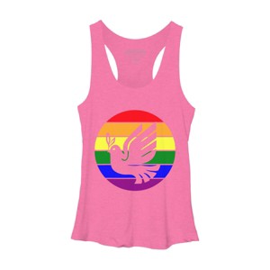 Design By CreativeHT Humans Dove Olive Branch Rainbow Pride By CreativeHT Racerback Tank Top - 1 of 2