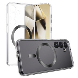 Reiko 2-in-1 HD Transparent Carbon Fiber Pattern Magnetic Shock-proof Phone Cover for Samsung Galaxy S24 - 1 of 2