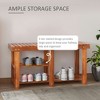 Resenkos 3-Tier Shoe Rack Bench, Acacia Wood Shoe Organizer, Rustic Entryway Bench With Storage Shelves, Teak - 4 of 4