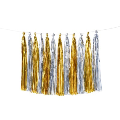 Meri Meri – Gold & Silver Tassel Banner – Party Decorations and Accessories - 10.5'