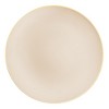 Smarty Had A Party 10.25" Ivory w/ Gold Rim Organic Round Disp. Plastic Dinner Plates - 10 pcs - 2 of 4