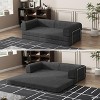 Convertible Corduroy Sleeper Sofa Bed,Folding Mattress Couch with Fixed-Shape Frame, 3 Seater Fold Out King Size Futon - 2 of 4